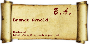 Brandt Arnold névjegykártya