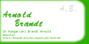 arnold brandt business card